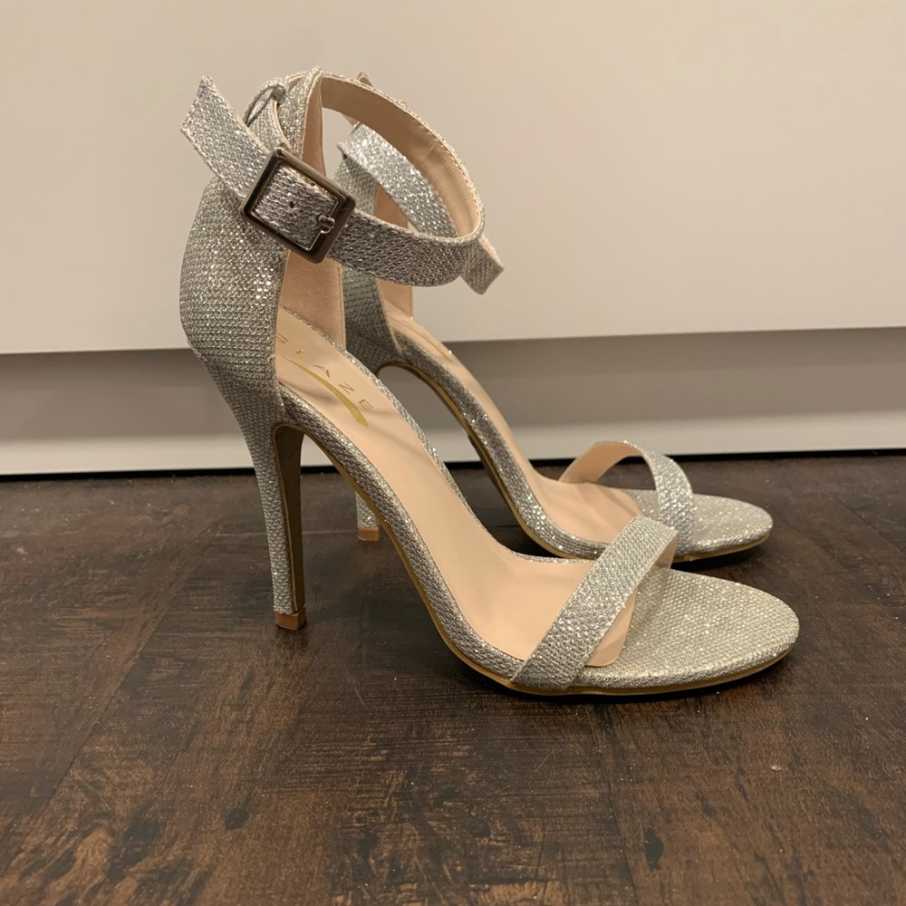 Silver sparkle heels